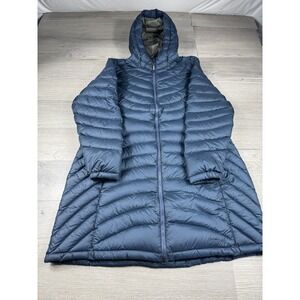 L.L. Bean Jacket Womens XL Ultralight 850 Down Hooded Coat Three Quarter Length